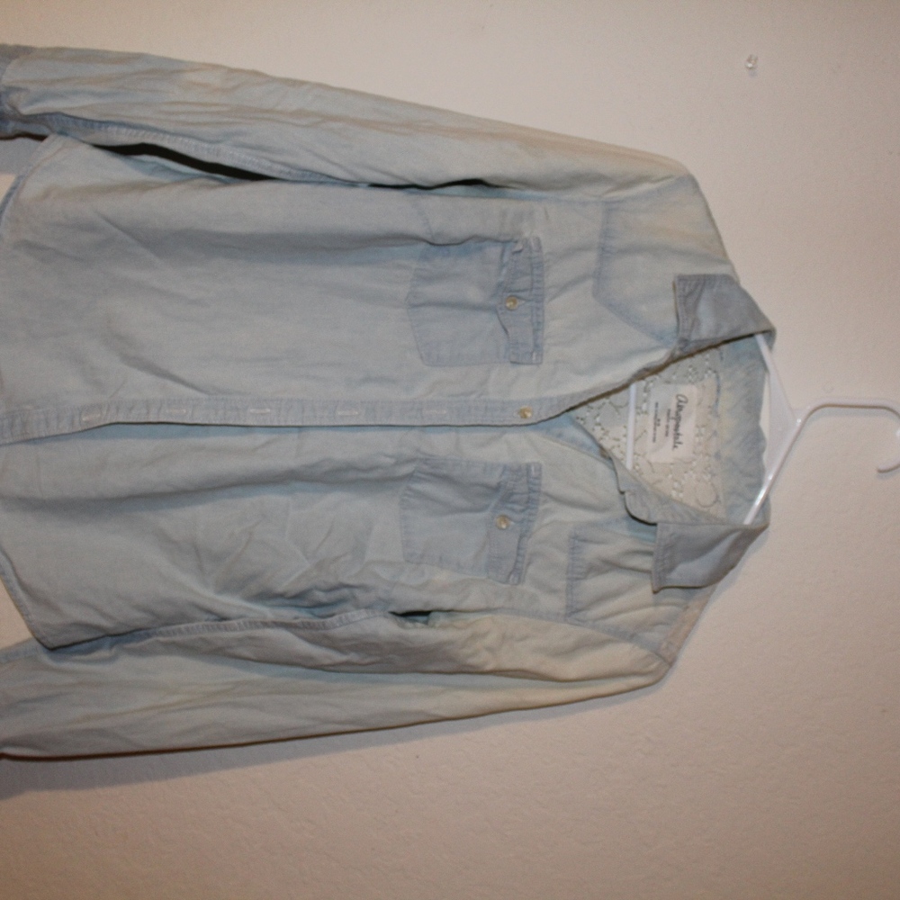 Aeropostale Chambray Shirt with lace back